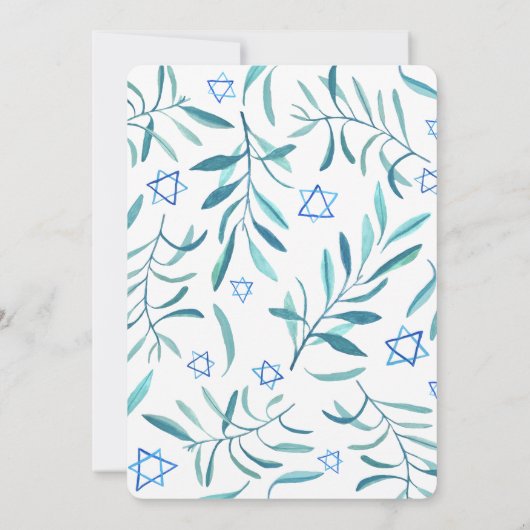 Botanischer Stern von David Bar Bat Mitzvah Einladung (Rückseite)