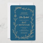 Botanischer Stern von David Bar Bat Mitzvah Einladung (Vorderseite)