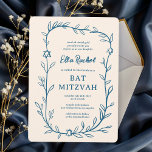 Botanischer Stern von David Bar Bat Mitzvah Einladung<br><div class="desc">Perfekte Karte, um eine Fledermausmitzvah, Bar mitzvah oder andere jüdische Feier anzukündigen! Handgezeichnete, zarte Blättertramkunst für Sie! Vollständig anpassbar! Klicken Sie auf "Personalisieren" oben, um den Text zu bearbeiten. Klicken Sie auf "Bearbeiten mit dem Design-Tool", um die Schriftart, Farben und Platzierungen anzupassen und um Text zum hinteren Seitendesign hinzuzufügen, wenn...</div>