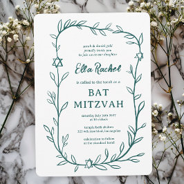 Botanischer Stern von David Bar Bat Mitzvah Einladung