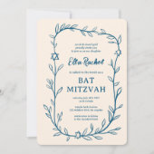Botanischer Stern von David Bar Bat Mitzvah Einladung (Vorderseite)