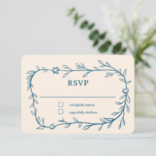 Botanischer Stern von David Bar Bat Mitzvah RSVP Karte