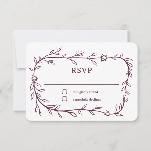 Botanischer Stern von David Bar Bat Mitzvah RSVP Karte (Vorderseite)