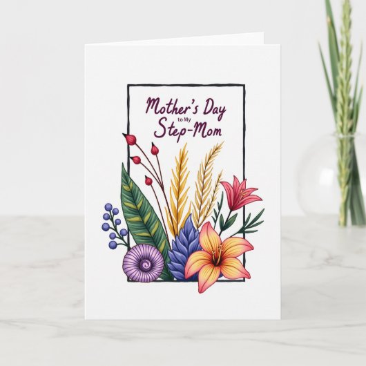 Botanischer Stiefmuttertag Design Karte (Vorderseite)