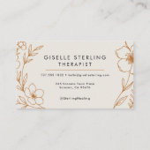 Botanischer Stier Kupfer hoch entwickelt Visitenkarte (Rückseite)