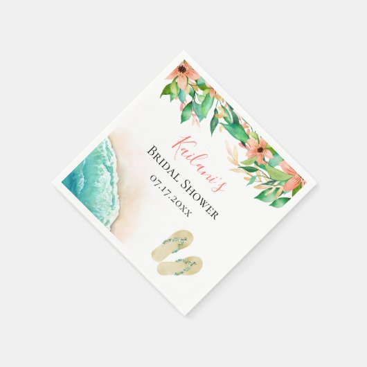 Botanischer Strand Personalisiert Serviette (Ecke)