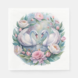 Botanischer Swan Napkins Serviette