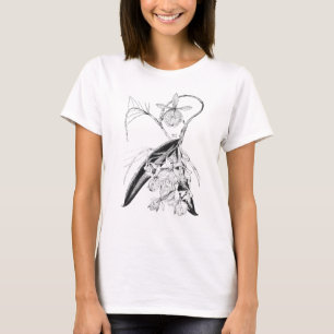 Botanischer T - Shirt aus Schwarz und Weiß