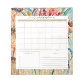 Botanischer Tagesplaner mit Kalender Notizblock (Vorderseite)