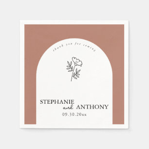 Botanischer Terrakotta-Wildblumen-Bogen für die Ho Serviette