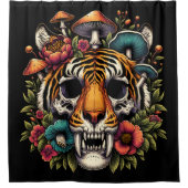 Botanischer Tiger Duschvorhang (Vorderseite)