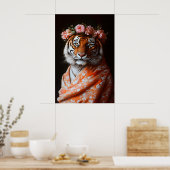Botanischer Tiger-Kunstprint, verändertes Tier Poster (Küche)