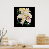 Botanischer Tigerlilie-Premiumdruck Poster (Küche)