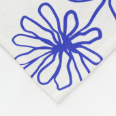 Botanischer Tinte für Abstrakte Blumen, blau und w Fleecedecke (Ecke)