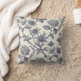 Botanischer Toile-Stoff | Hortensie & Stranddistel Kissen