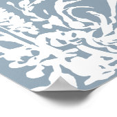 Botanischer Torbogen-Garten Dusty Blue Hochzeitsem Poster (Ecke)