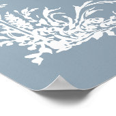 Botanischer Torbogen-Garten-Hochzeit Dusty Blue Wi Poster (Ecke)