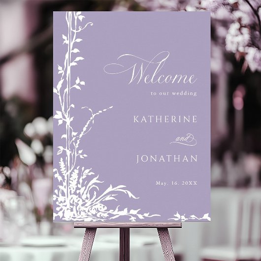 Botanischer Torbogen Garten Lavendel Hochzeit Will Poster