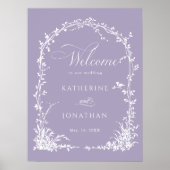 Botanischer Torbogen-Garten Lavendel-Hochzeitsbegr Poster (Vorne)