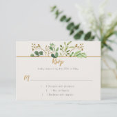 Botanischer Traum Grüne Goldbuds UAWG RSVP Karte (Stehend Vorderseite)