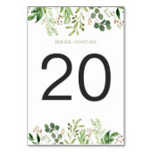 Botanischer Traum Rustikale Grüntafeln Tischnummer (Rückseite)