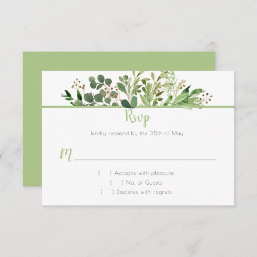 Botanischer Traum UAWG RSVP Karte (Vorne/Hinten)