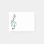 Botanischer Treble Clef Musikergeschenk Lover Post-it Klebezettel (Vorderseite)