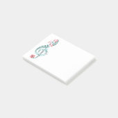 Botanischer Treble Clef Musikergeschenk Lover Post-it Klebezettel (angewinkelt)