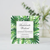 Botanischer Tropen Bachelorette Wochenende Einladung (Stehend Vorderseite)