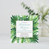 Botanischer Tropen Bachelorette Wochenende Einladung (Stehend Vorderseite)