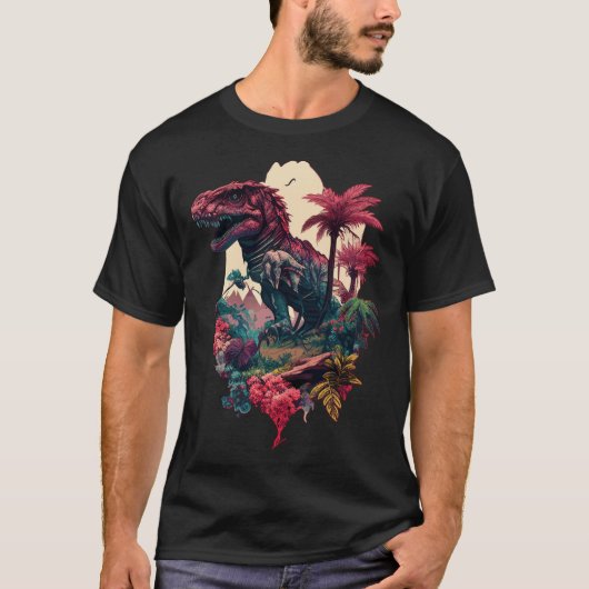 Botanischer Tropischer Drache Dinosaur Prähistoris T-Shirt (Vorderseite)