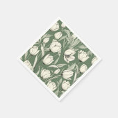 Botanischer Tulip auf dem Bildschirm grün Serviette (Ecke)