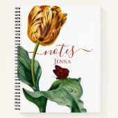 Botanischer Tulip auf weißem Notebook Notizblock (Vorderseite)