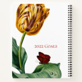 Botanischer Tulip auf weißem Notebook Notizblock (Rückseite)