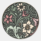 Botanischer Umschlag oder Siegel als Gold Runder Aufkleber (Vorderseite)