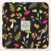 Botanischer Untersetzer aus schwarzem Pilz (Vorderseite)