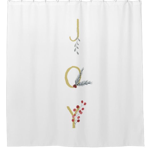 Botanischer Urlaub Joy Rustic Gold Minimal Duschvorhang (Vorderseite)