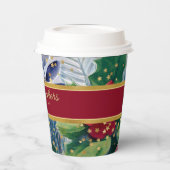 Botanischer Urlaub Rot & Gold Sparkasse Pappbecher (Links)