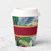 Botanischer Urlaub Rot & Gold Sparkasse Pappbecher (Rückseite)