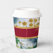 Botanischer Urlaub Rot & Gold Sparkasse Pappbecher (Rechts)