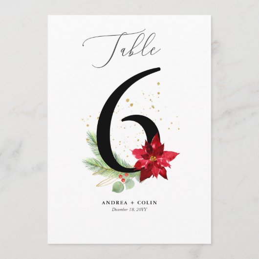 Botanischer Urlaub + Tischnummer für goldene Wasse (Rückseite)