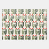 Botanischer Urlaub und Weihnachtsbaum Geschenkpapier Set (Vorderseite 3)