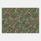 Botanischer Urlaub und Weihnachtsbaum Geschenkpapier Set (Vorderseite)