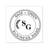 Botanischer Verlass der ersten Monogram-Geschäftsr Permastempel (Design)