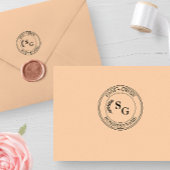 Botanischer Verlass der ersten Monogram-Geschäftsr Permastempel