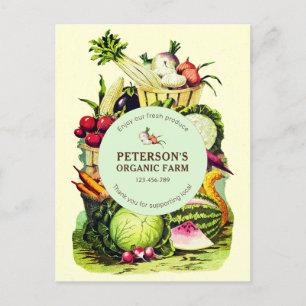 Botanischer Vintage Lokaler Gemüsebauer Postkarte
