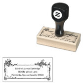 Botanischer Vintager Familienname und Rücksendeadr Gummistempel (Stempel)