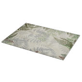 Botanischer Vintager Farn verlässt Schneidebrett (Ecke)