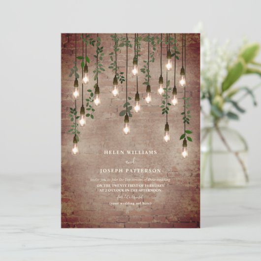 Botanischer Vintager Industriechiegel Einladung (Stehend Vorderseite)