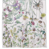 Botanischer Vintager Wildblume-Blumen-Duschvorhang Duschvorhang (Vorderseite)